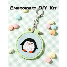 Kit broderie porte-clés — petit pingouin