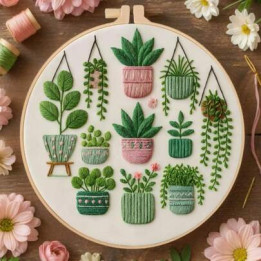 Kit broderie — plante en pot