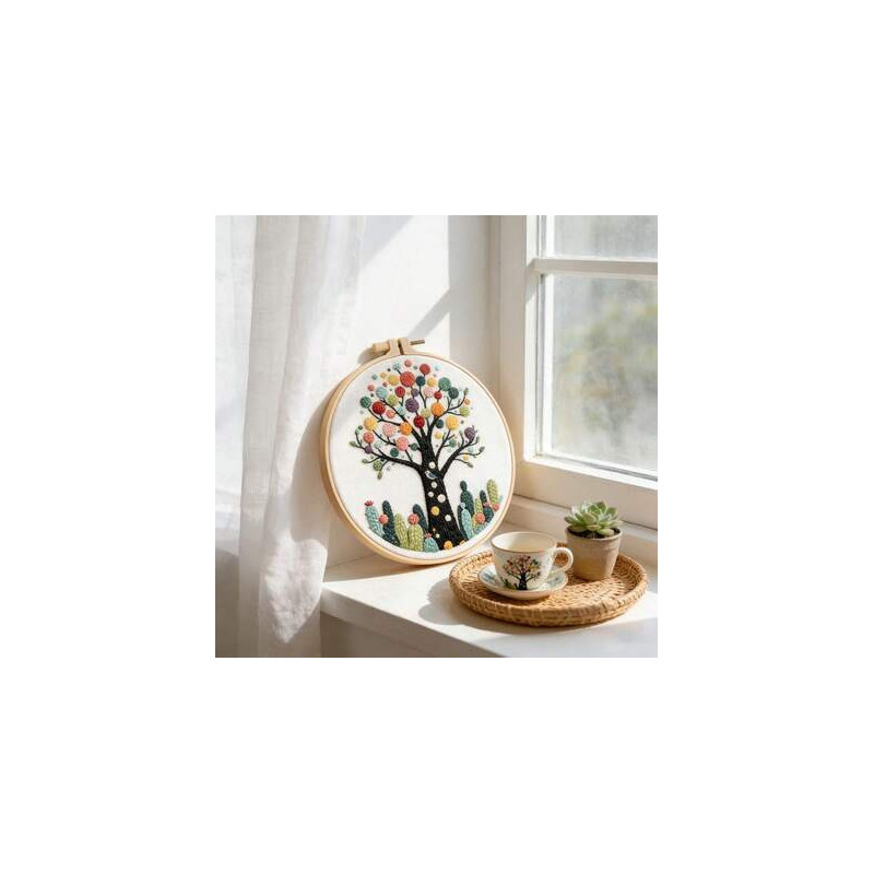 Kit broderie végétale (20 × 20 cm)