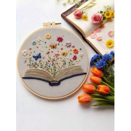 Kit broderie — livre fleuri