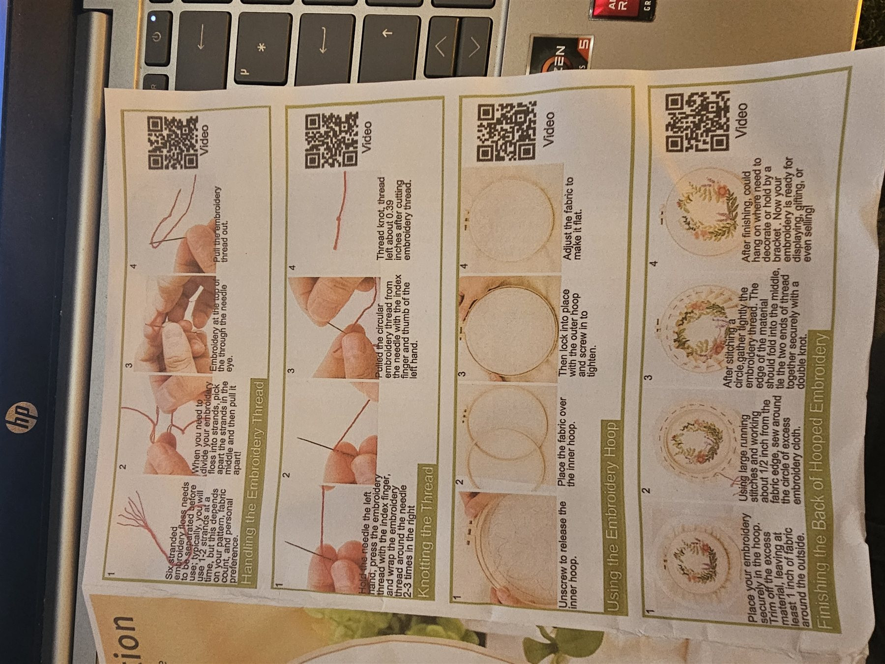 Kit broderie — Intérieur végétal et chat endormi