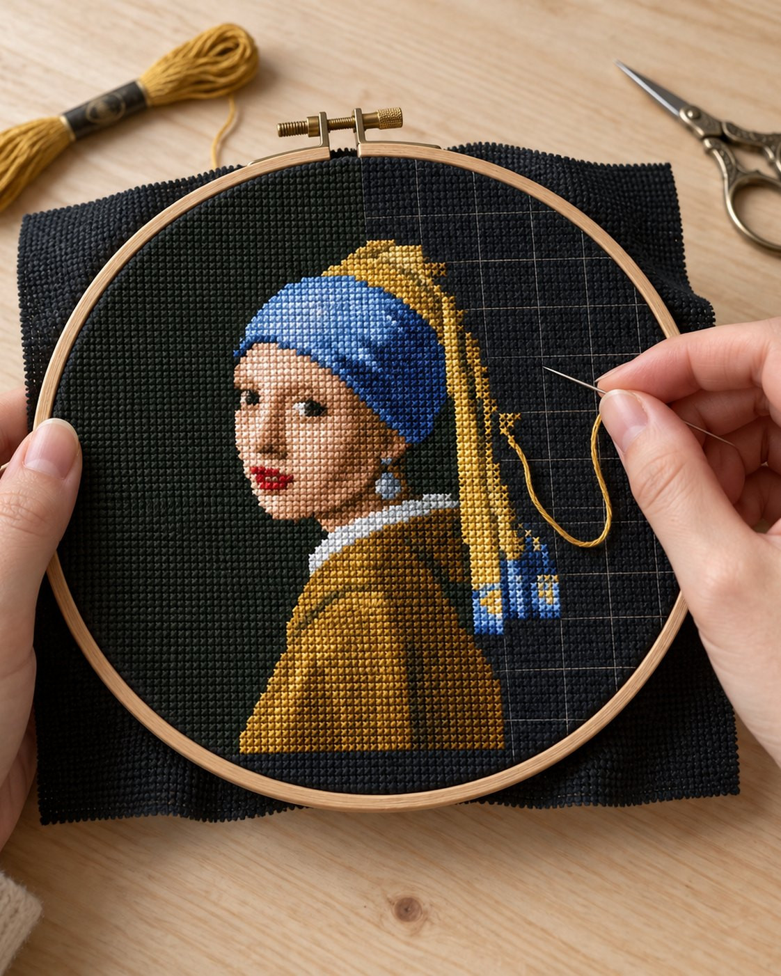 Kit point de croix — La Jeune Fille à la perle