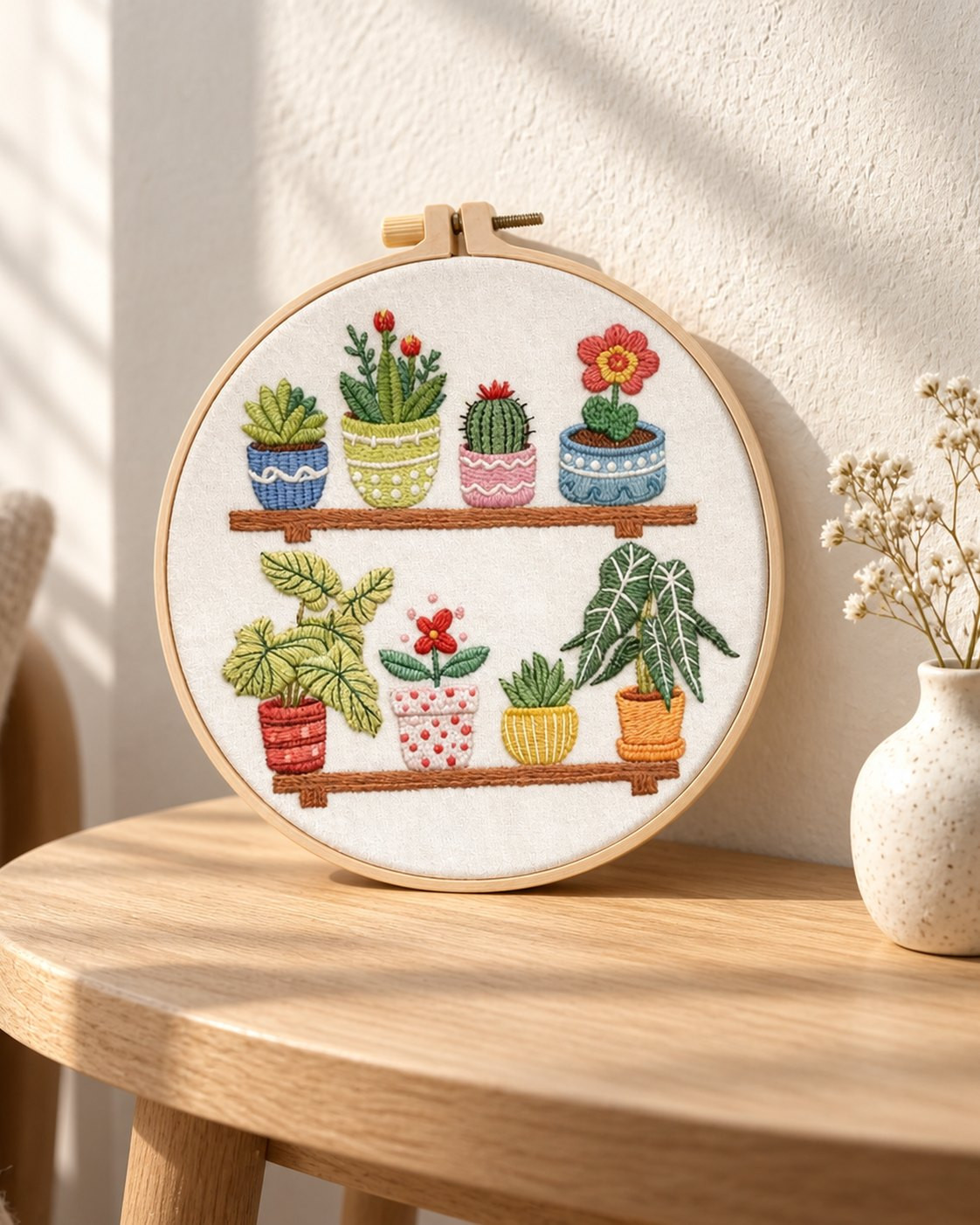 Kit broderie — Jardin de plantes en pot