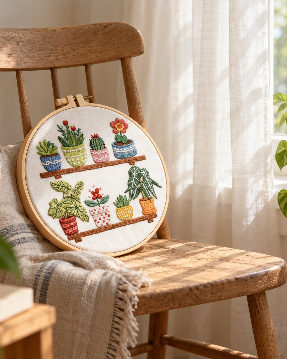 Kit broderie — Jardin de plantes en pot