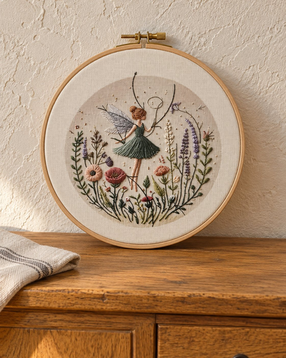 Kit broderie — Fée dans les fleurs sauvages