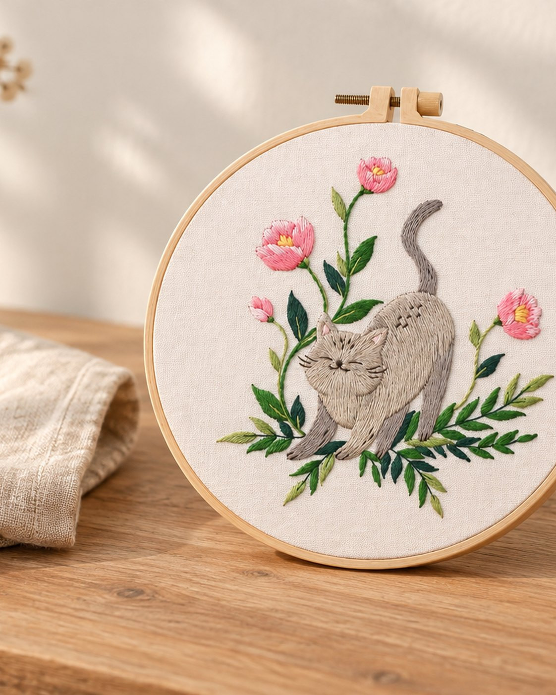 Kit broderie — Lapin dans un jardin fleuri | Coutureo