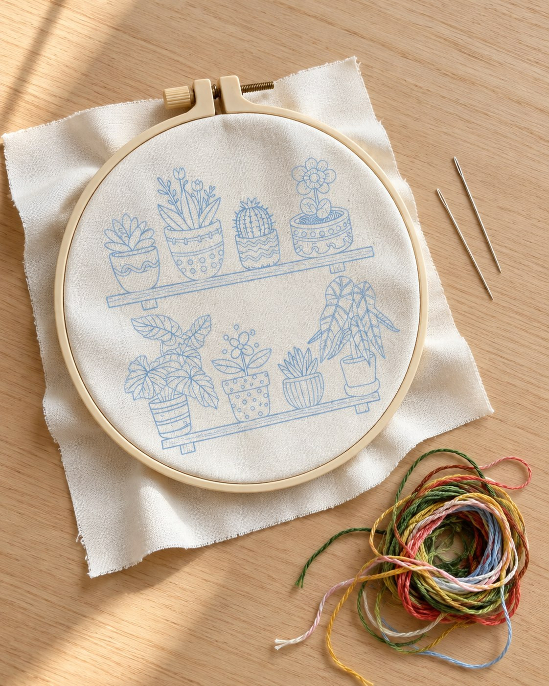 Kit broderie — Jardin de plantes en pot
