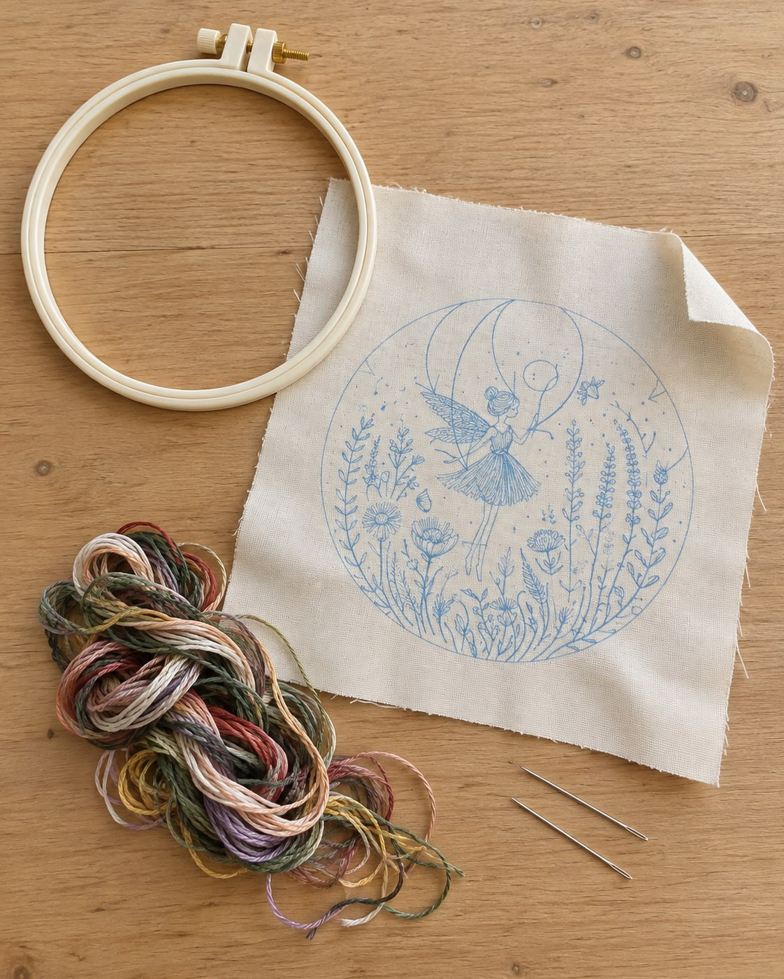 Kit broderie — Fée dans les fleurs sauvages