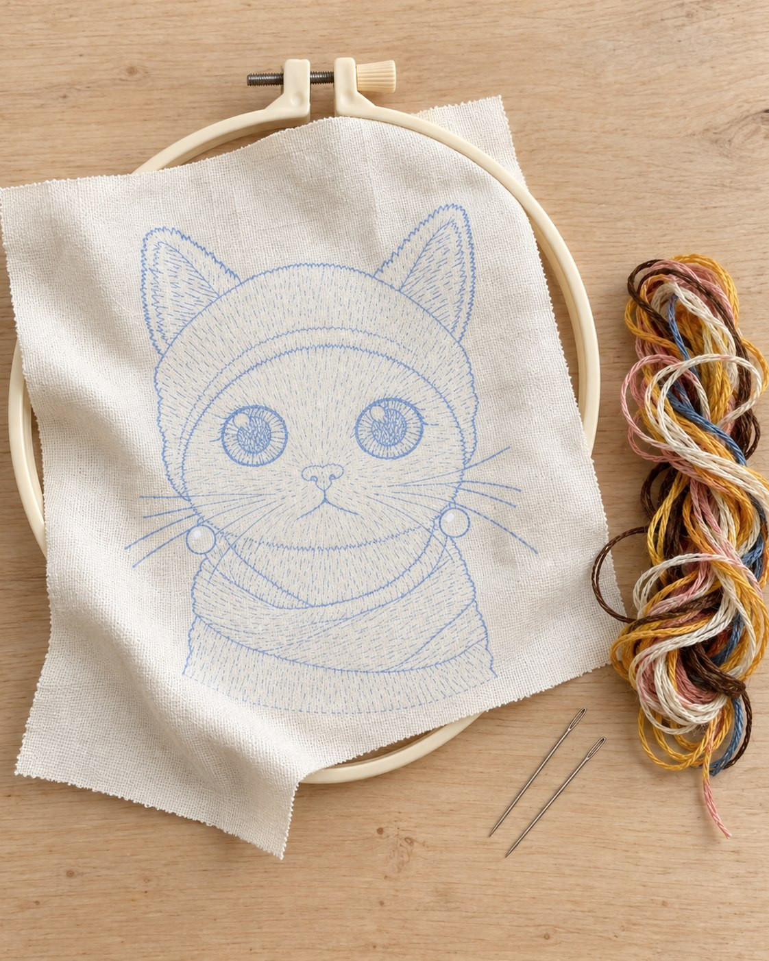 Kit broderie — Portrait de chat roux