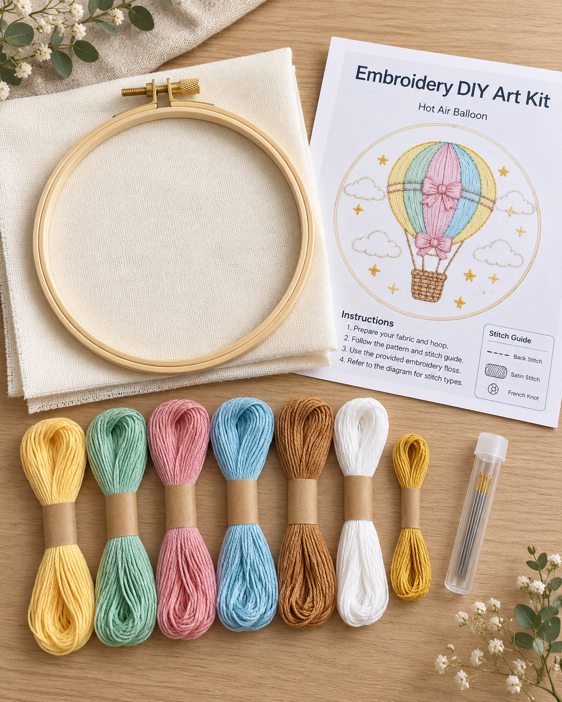 Kit broderie — Montgolfière rêveuse