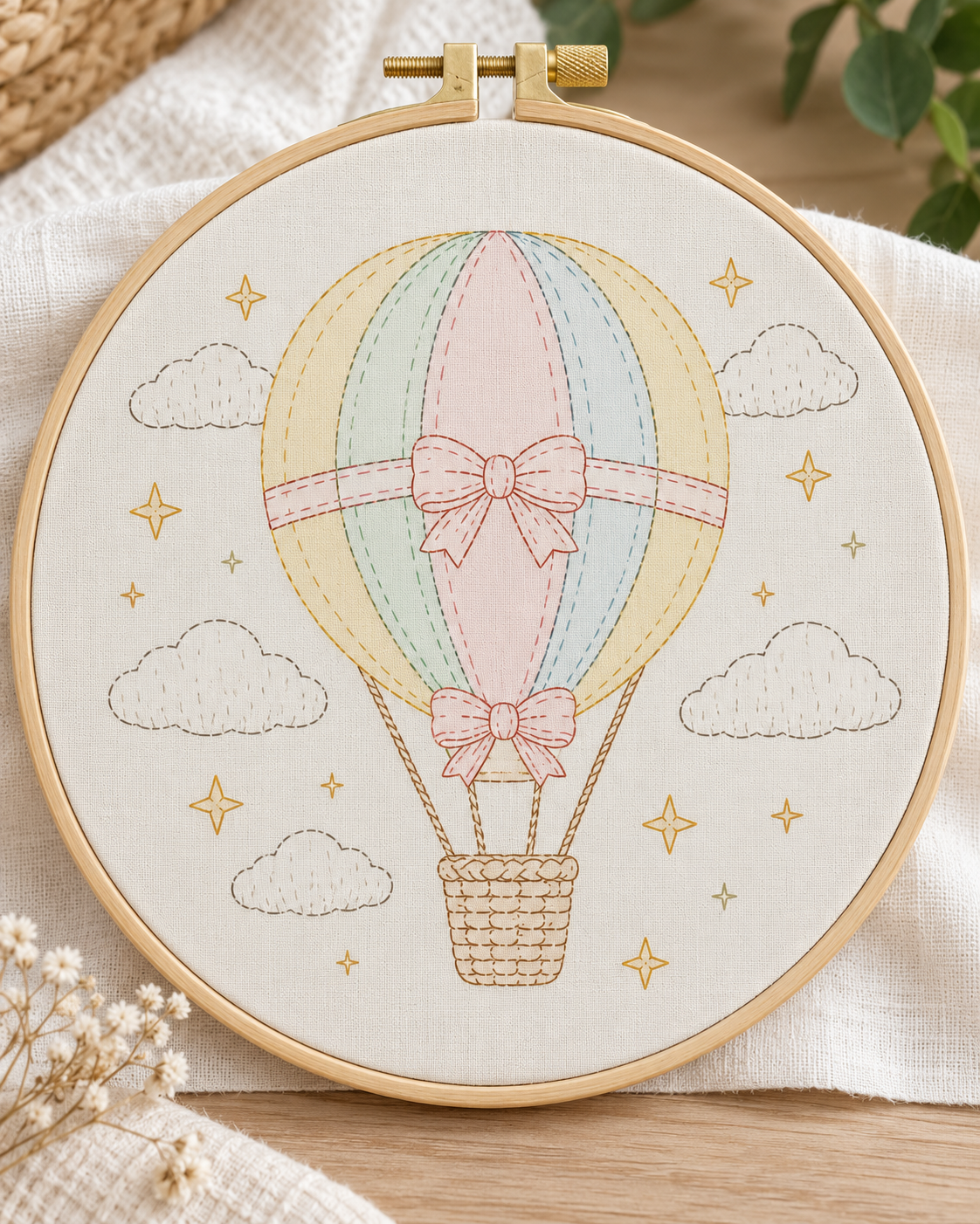 Kit broderie — Montgolfière rêveuse