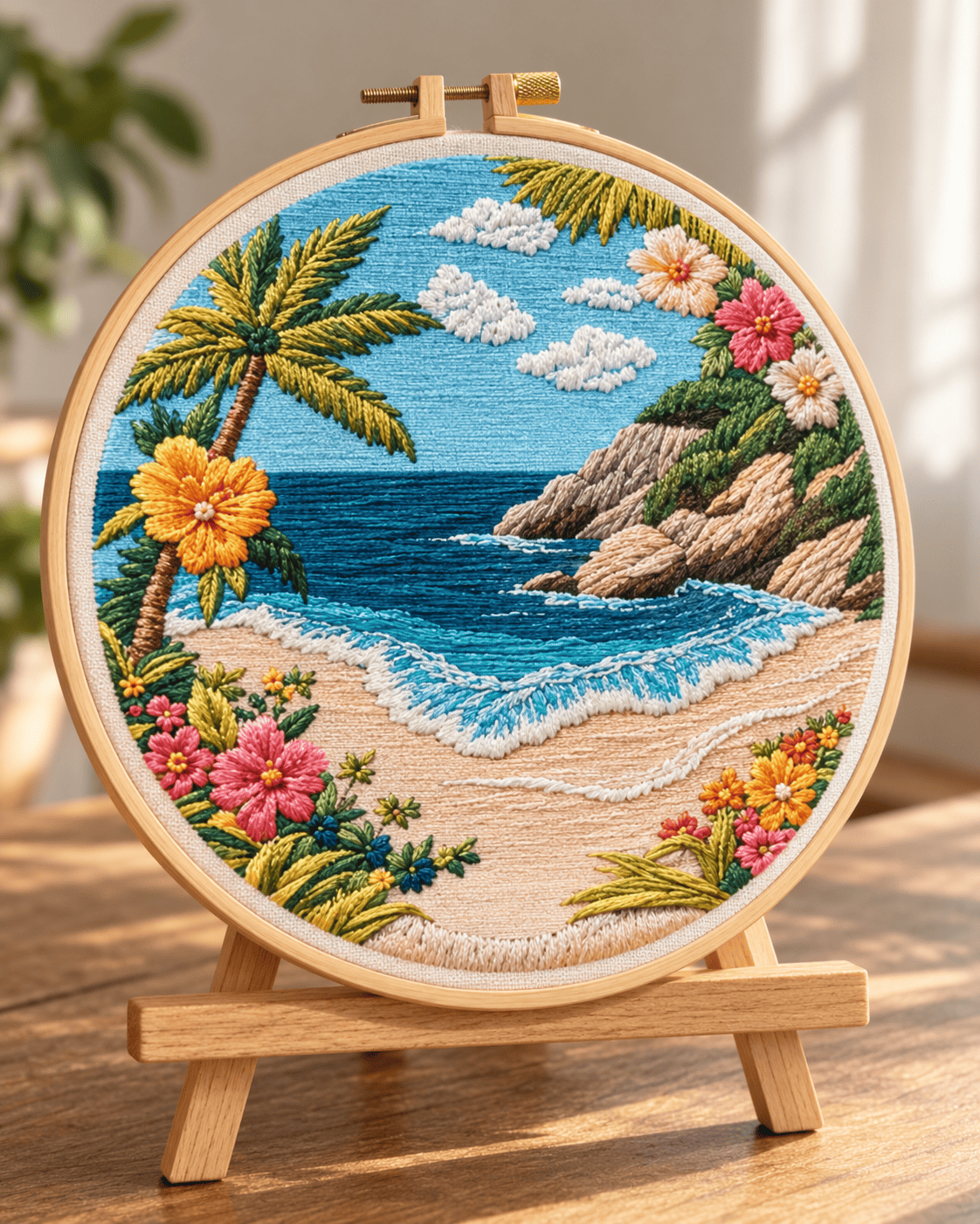 Kit broderie — Paysage vu de la fenêtre | Coutureo