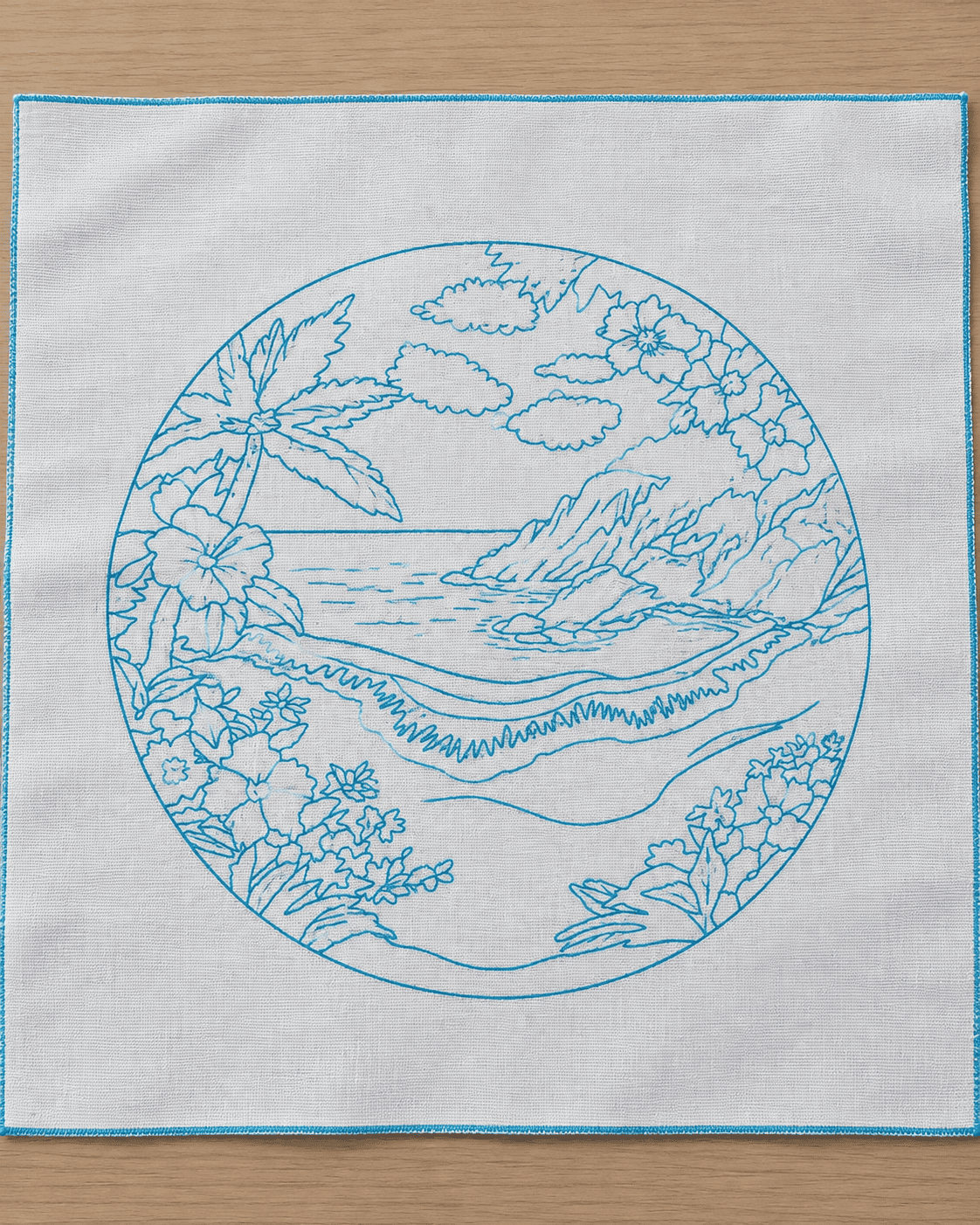 Kit broderie — Paysage vu de la fenêtre