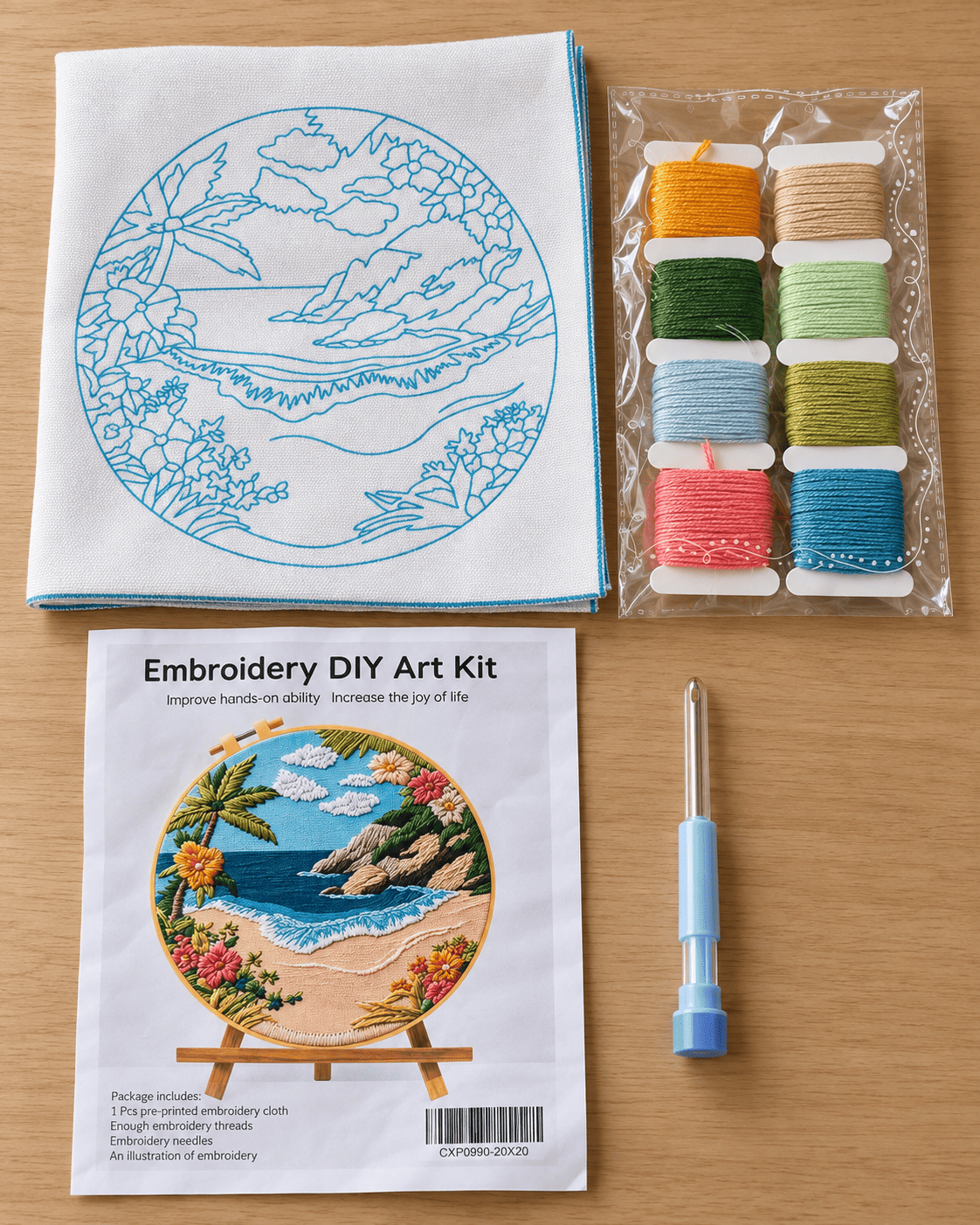 Kit broderie — Paysage vu de la fenêtre