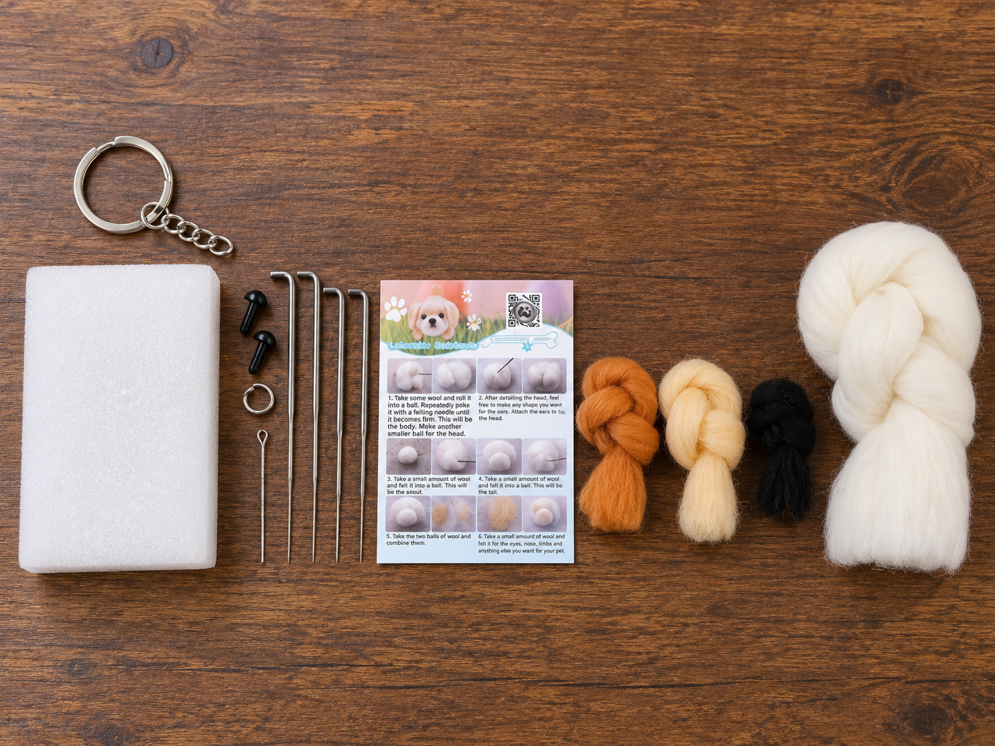 Kit feutrage à l’aiguille — Chien beige